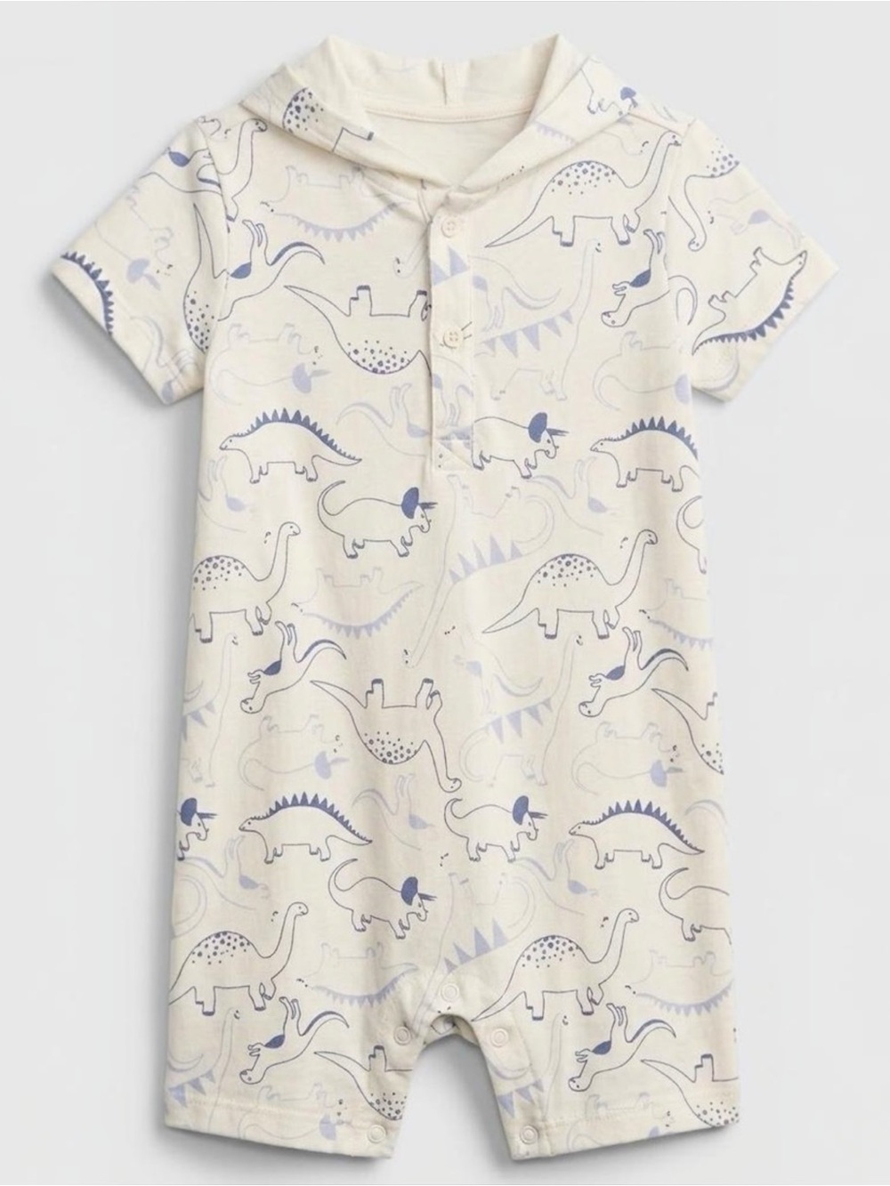 First Impressions Dinosaur Hooded Romper Short Sleeve One Piece Baby Boy 18M